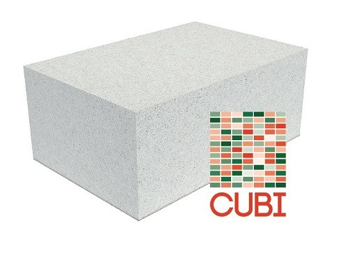 Блок газосиликатный для малоэтажного  строительства   CUBI (ЕЗСМ), ровный, плотностью D400, шириной 200 мм, длиной 625 мм, высотой 200 мм.  