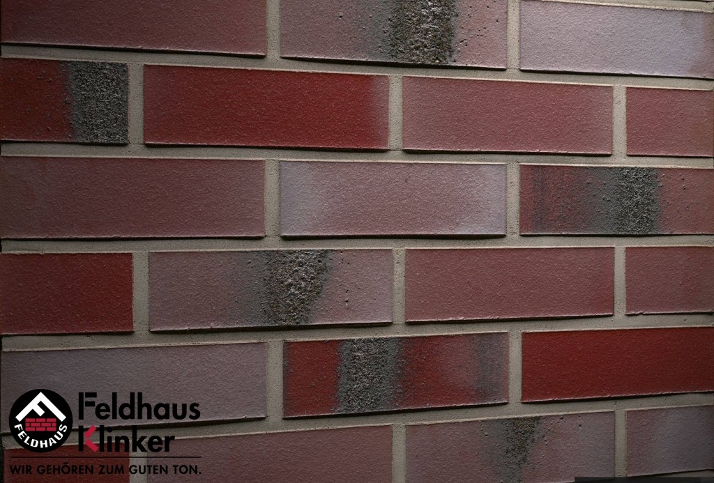 Фасадная плитка ручной формовки Feldhaus Klinker R563 carbona ardor rutila NF14, 240*14*71 мм